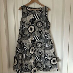 Marimekko a-line cotton dress with pockets. Uniqlo collab. Size M